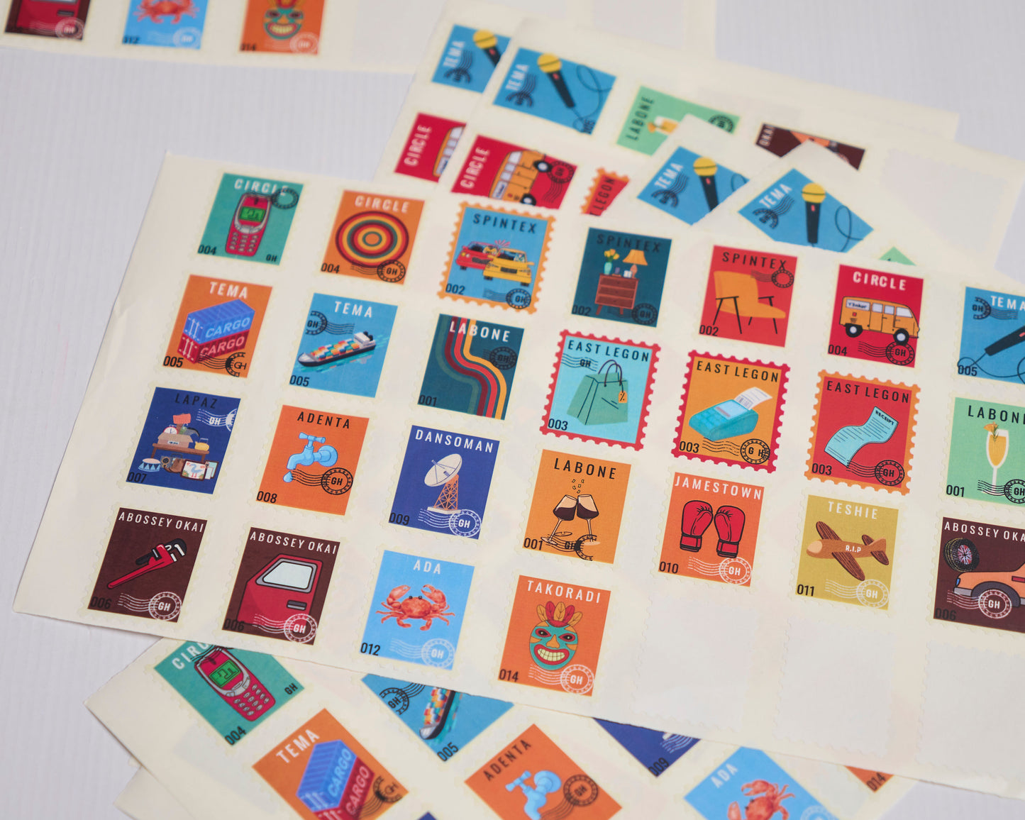 Accra Neighborhood Stamps | Wollo